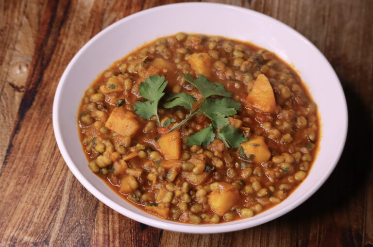 Green Moong Dal & Potato Curry